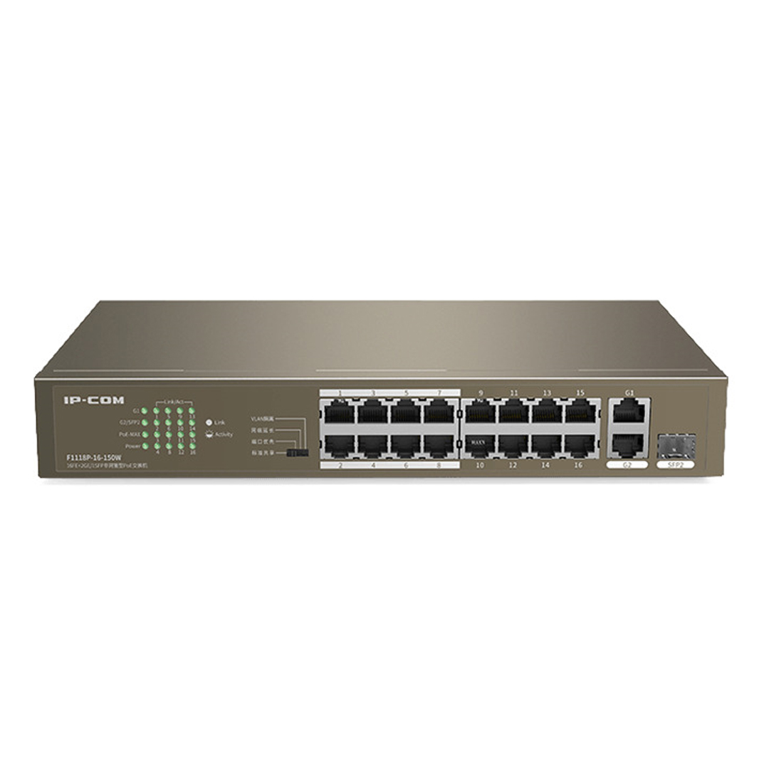 Switch IP-COM POE F1118P-16-150W